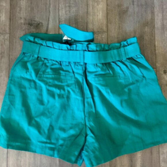Express Paperbag Waist Belted Shorts – Teal, Size XL – NWT - Picture 3 of 5